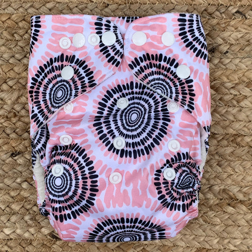 Bamboo Cloth Nappy Retro Circles