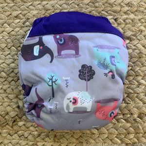 Bamboo Microfibre Newborn Cloth Nappy - Elephant