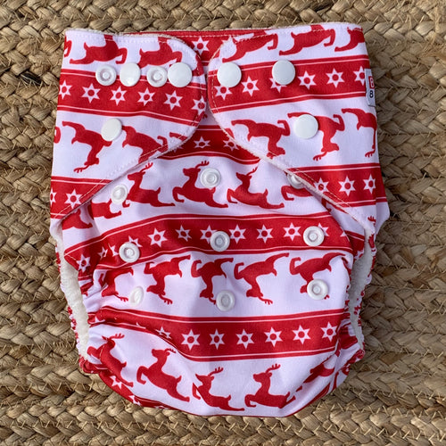 Bamboo Cloth Nappy Christmas Reindeer