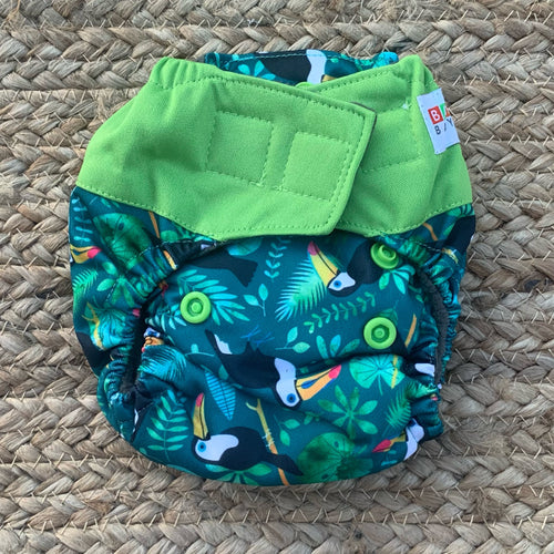 Bamboo Microfibre Newborn Cloth Nappy - Toucans