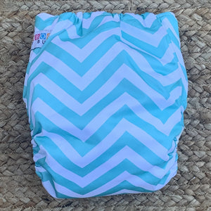 Bamboo Cloth Nappy Blue & White