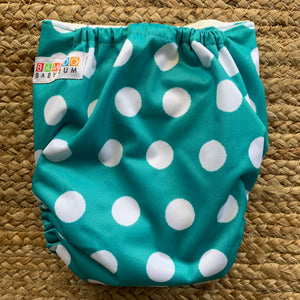 Bamboo Cloth Nappy Teal Spots