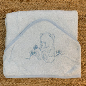 100% Bamboo Baby Blue Hooded Towel