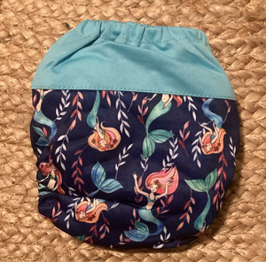 Bamboo Microfibre Newborn Cloth Nappy - Mermaids