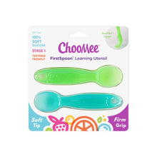 Load image into Gallery viewer, FIRSTSPOON LEARNING UTENSIL | 2 CT | AQUA GREEN
