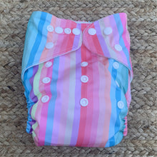 Load image into Gallery viewer, Bamboo Cloth Nappy Candy Stripes