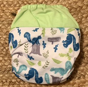 Bamboo Microfibre Newborn Cloth Nappy - Squirrels