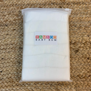 100% Bamboo White Washcloths 6 Pack