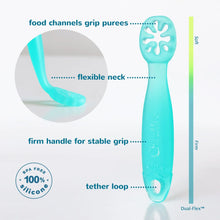 Load image into Gallery viewer, FlexiDip Learning Utensil - 2 CT AQUA GREEN