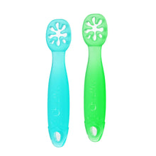 Load image into Gallery viewer, FlexiDip Learning Utensil - 2 CT AQUA GREEN