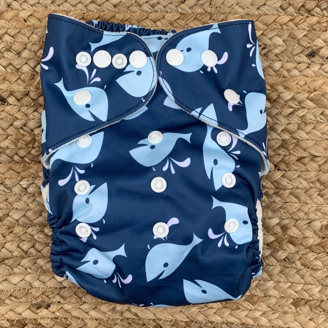 Bamboo Cloth Nappy Whales