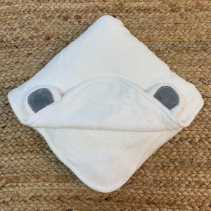 100% Bamboo White & Grey Hooded Towel