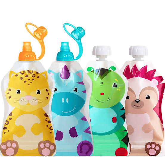 SNAKPACK 4 REUSABLE POUCHES + 2 SOFTSIP TOPS